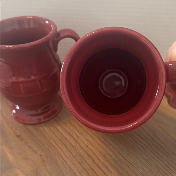 Longaberger latte mugs in paprika red - Picture 2 of 3